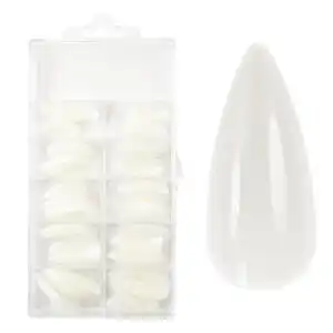 Press-On Full Cover Tips Milky White - Stiletto - Lunghe (100 pz.)